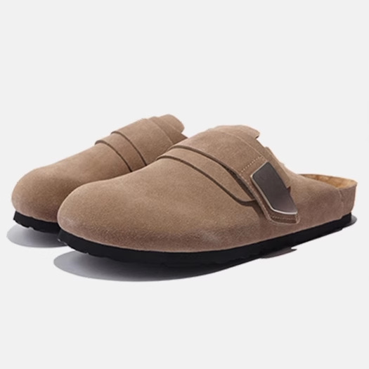 Mens  Clogs | Nagoyanubuck Leather Desert Buck Whale Gray Mens Clogs