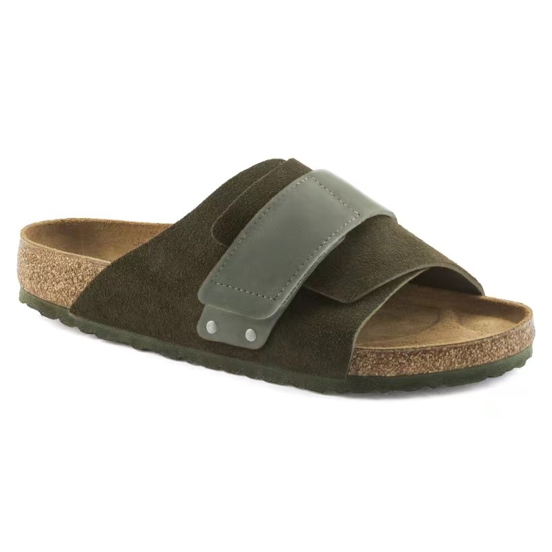 Mens  One-Strap Sandals | Kyotonubuck-Suede Leather Midnight Mens Mens