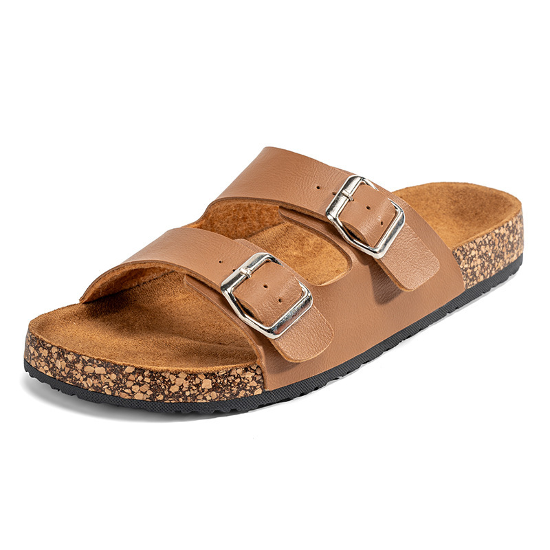 Mens  Two-Strap Sandals | Arizona Gripleather Vintage Wood Roast Mens Mens