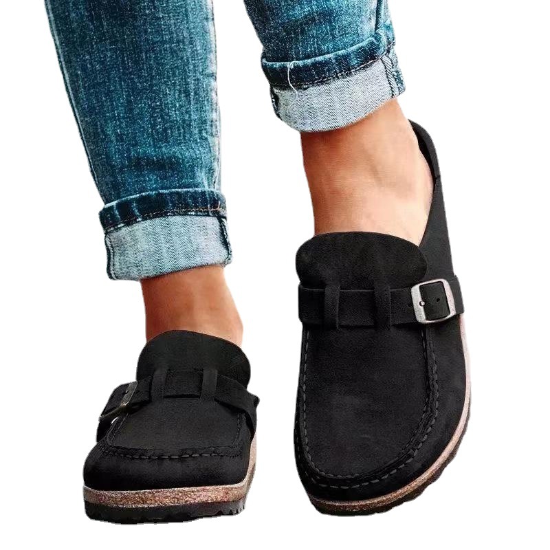 Womens  Clogs | Buckleysuede Leather Black Clogs Black