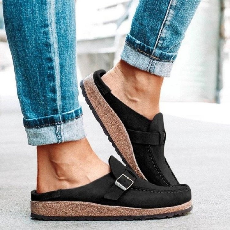 Womens  Low Shoes | Buckleyoiled Leather Black Clogs Black