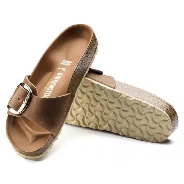 Womens  One-Strap Sandals | Madrid Big Bucklenubuck Leather Ecru One-Strap Sandals Ecru