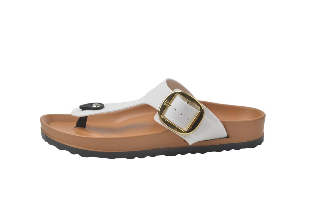 Womens  Thong Sandals | Gizeh Vegan Big Buckletextile Eggshell Sandals Eggshell