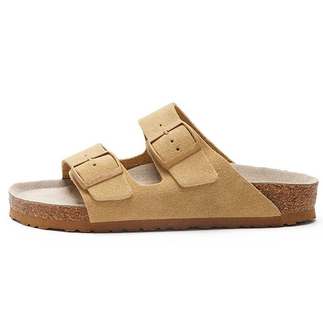 Womens  Two-Strap Sandals | Arizona Soft Footbedsuede Leather Latte Cream Sandals Latte Cream