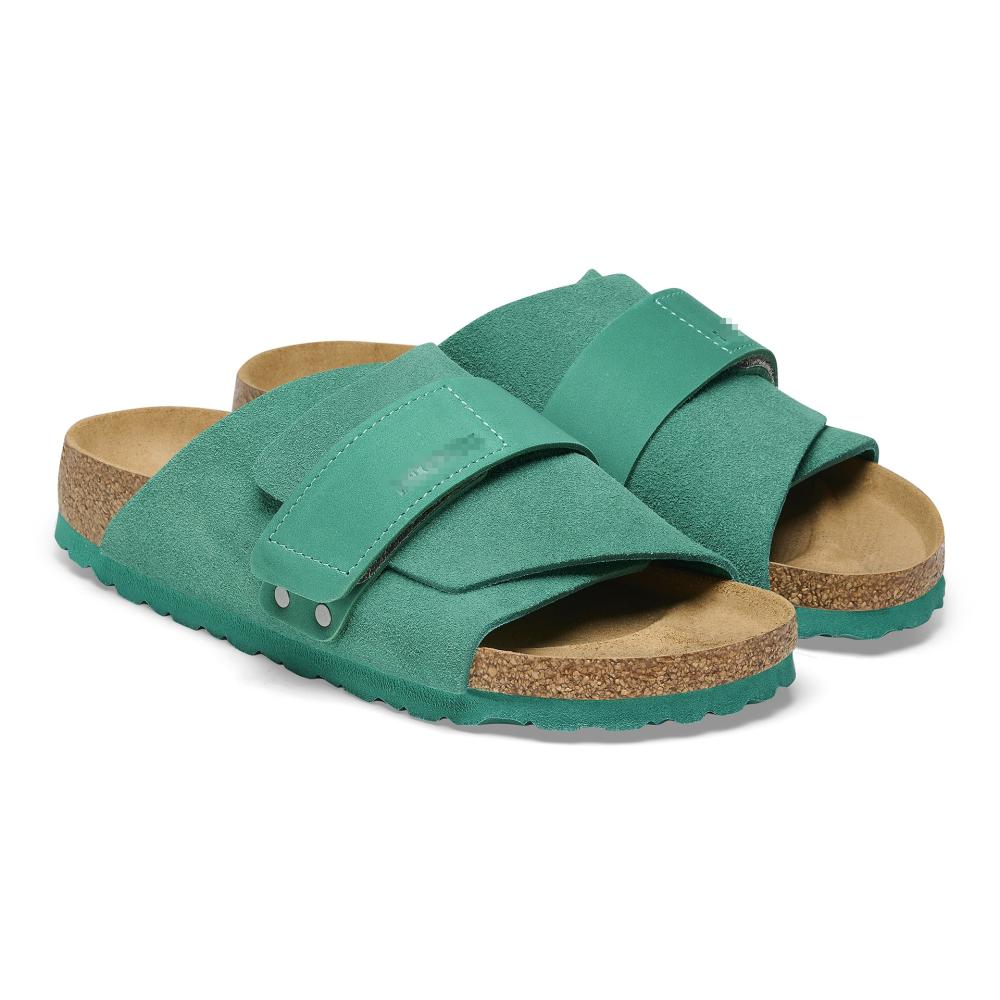 Womens/Mens  One-Strap Sandals | Kyotonubuck-Suede Leather Digital Green Mens Digital Green