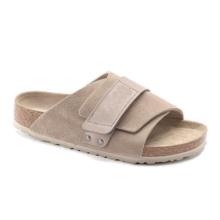 Womens/Mens  One-Strap Sandals | Kyotonubuck-Suede Leather Stone Coin Mens Mens