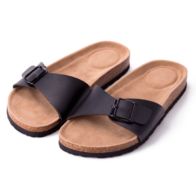 Womens/Mens  One-Strap Sandals | Madridbirko-Flor Black Mens Black