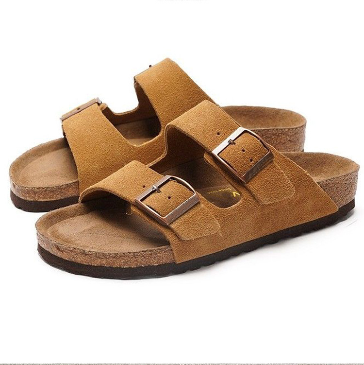 Womens/Mens  Two-Strap Sandals | Arizona Soft Footbedsuede Leather Taupe Mens Mens